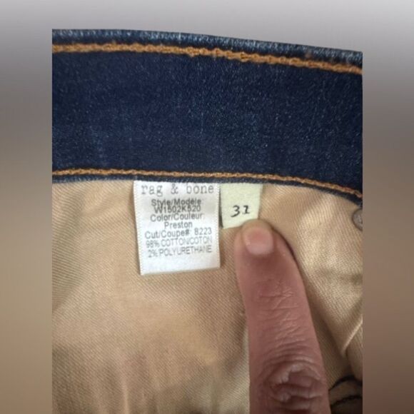 Like NEW Rag & Bone Skinny Jeans Dark Wash Kingsland Style W1502K520 W Size 31 - Picture 8 of 8